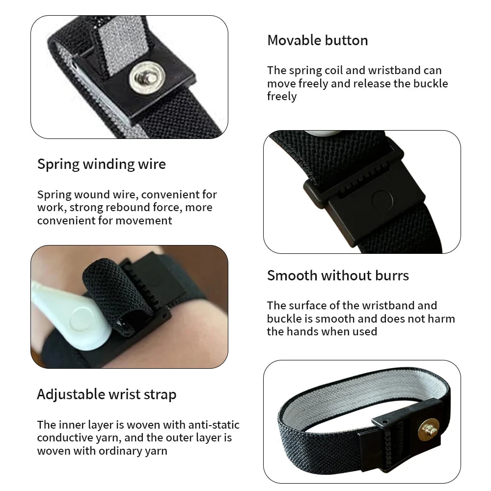 Adjustable Black Wrist Strap