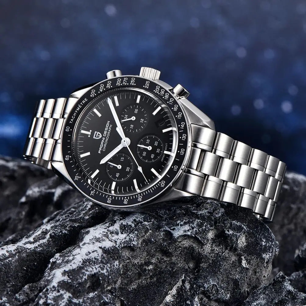 Orologio Cronografo da Uomo Pagani Design con Zaffiro, Quarzo, Resistente all'Acqua 100M