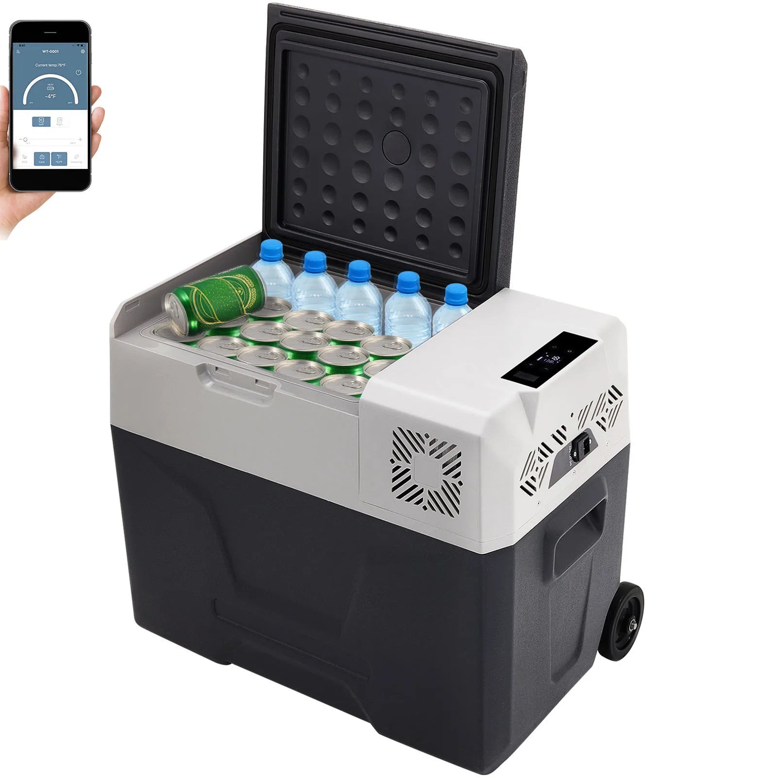Portable 12V Car Fridge Cooler Freezer 15–55L with App Control