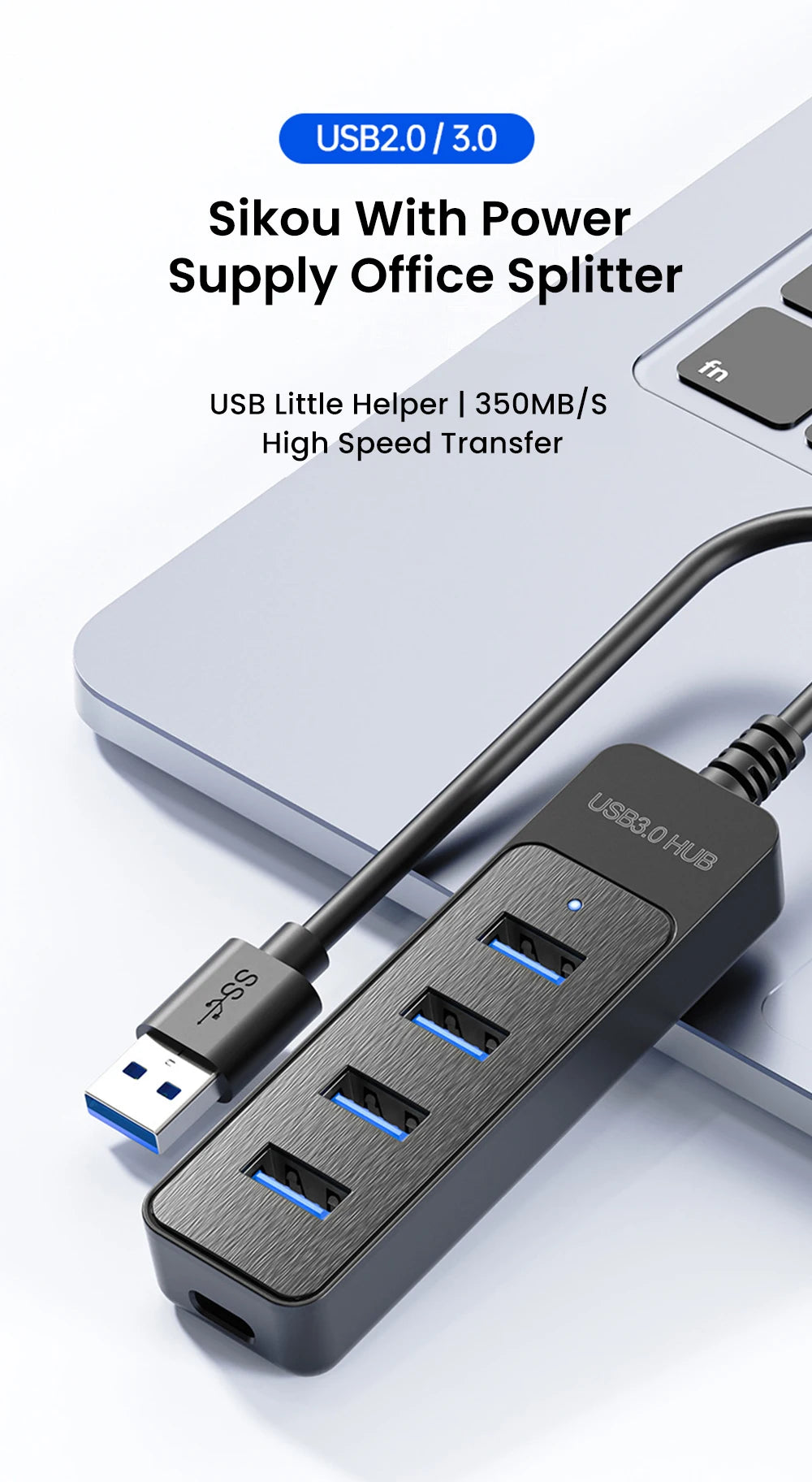 Fünf-Port USB-Hub - USB-A oder USB-C