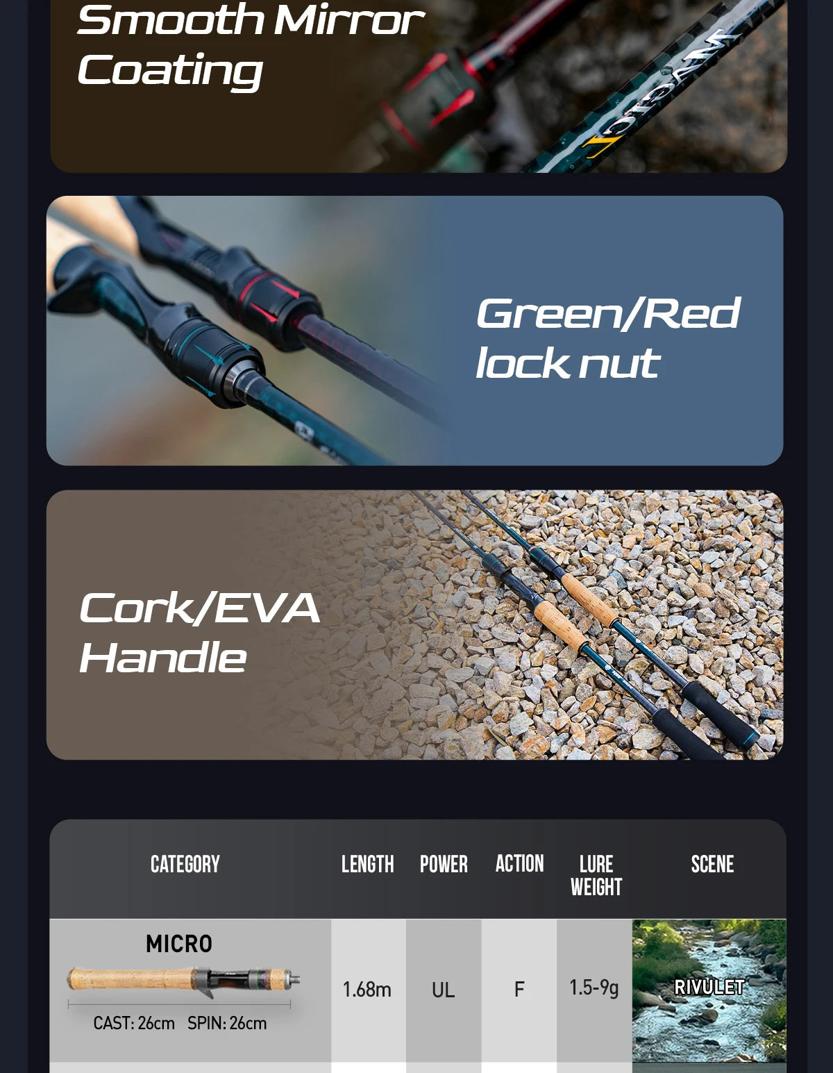 HANDING Magic L Spinning & Casting Fishing Rod