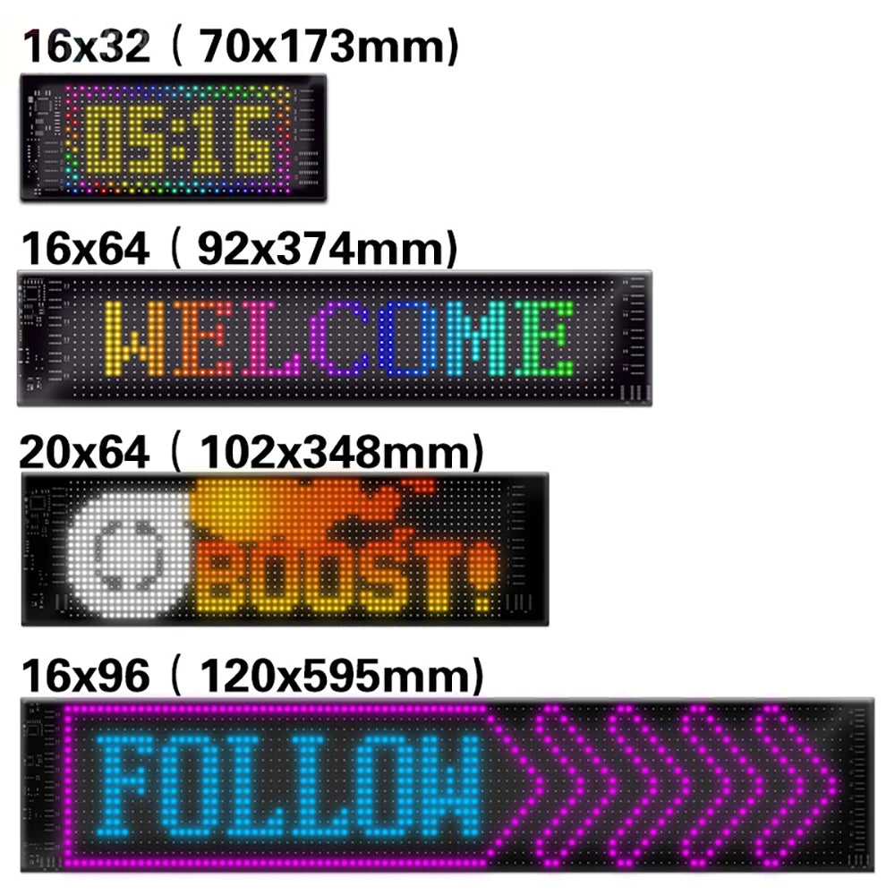 Painel de matriz RGB LED programável flexível