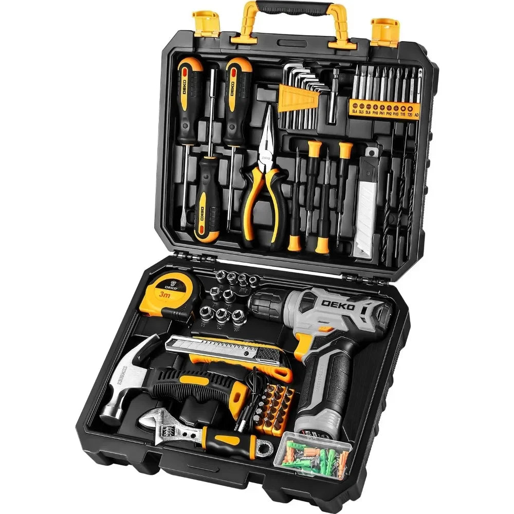 8V Cordless Drill Tool Kit 126-Piece Home Repair Set