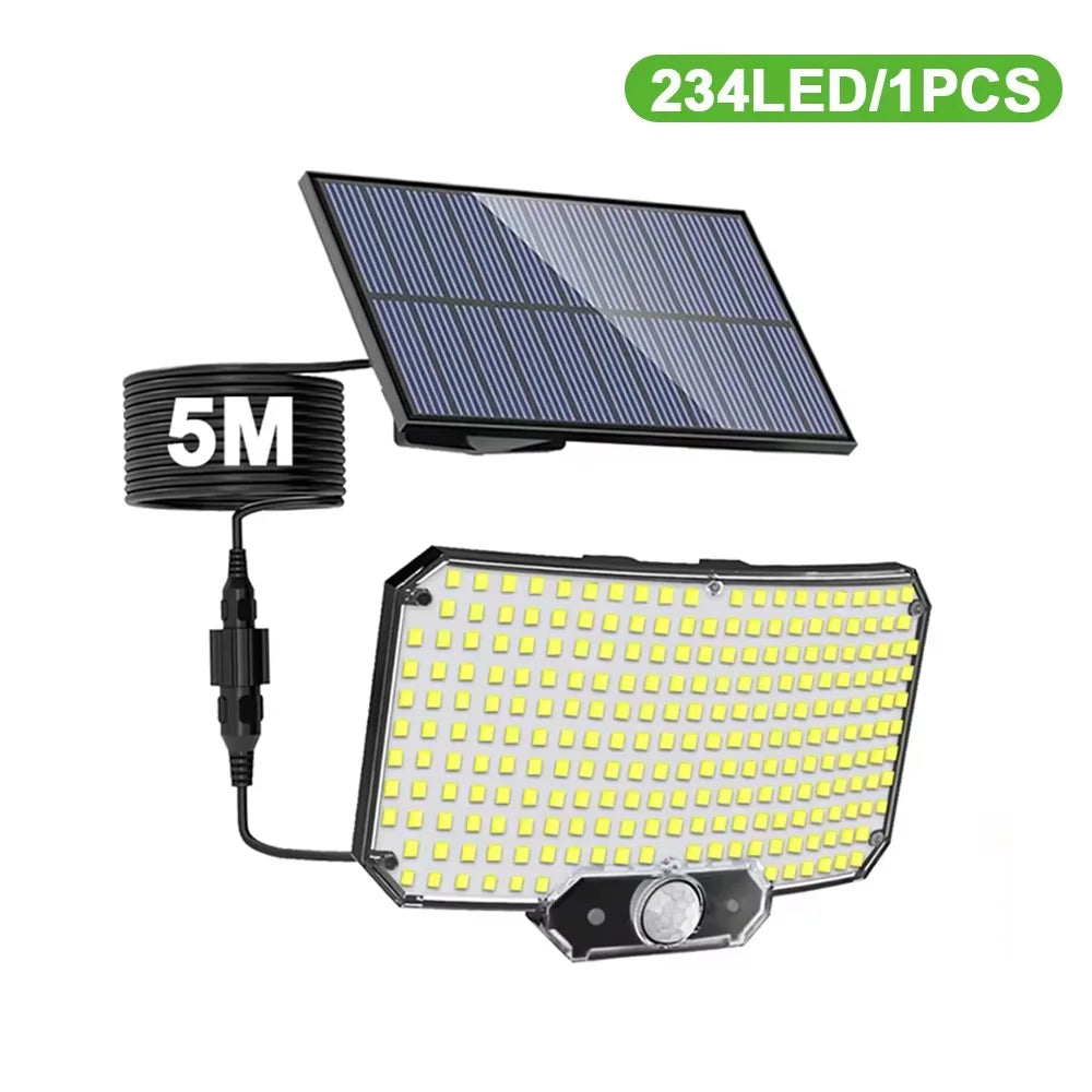 234-LED solcelledrevet vegglampe med bevegelsessensor, 3 moduser