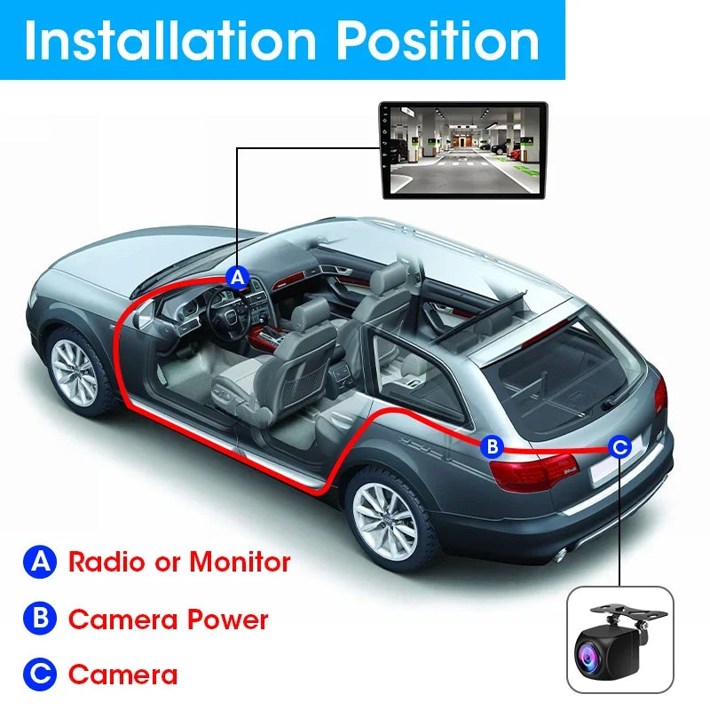 Car backup zadný pohľad kamera 170° nočné videnie vodeodolná