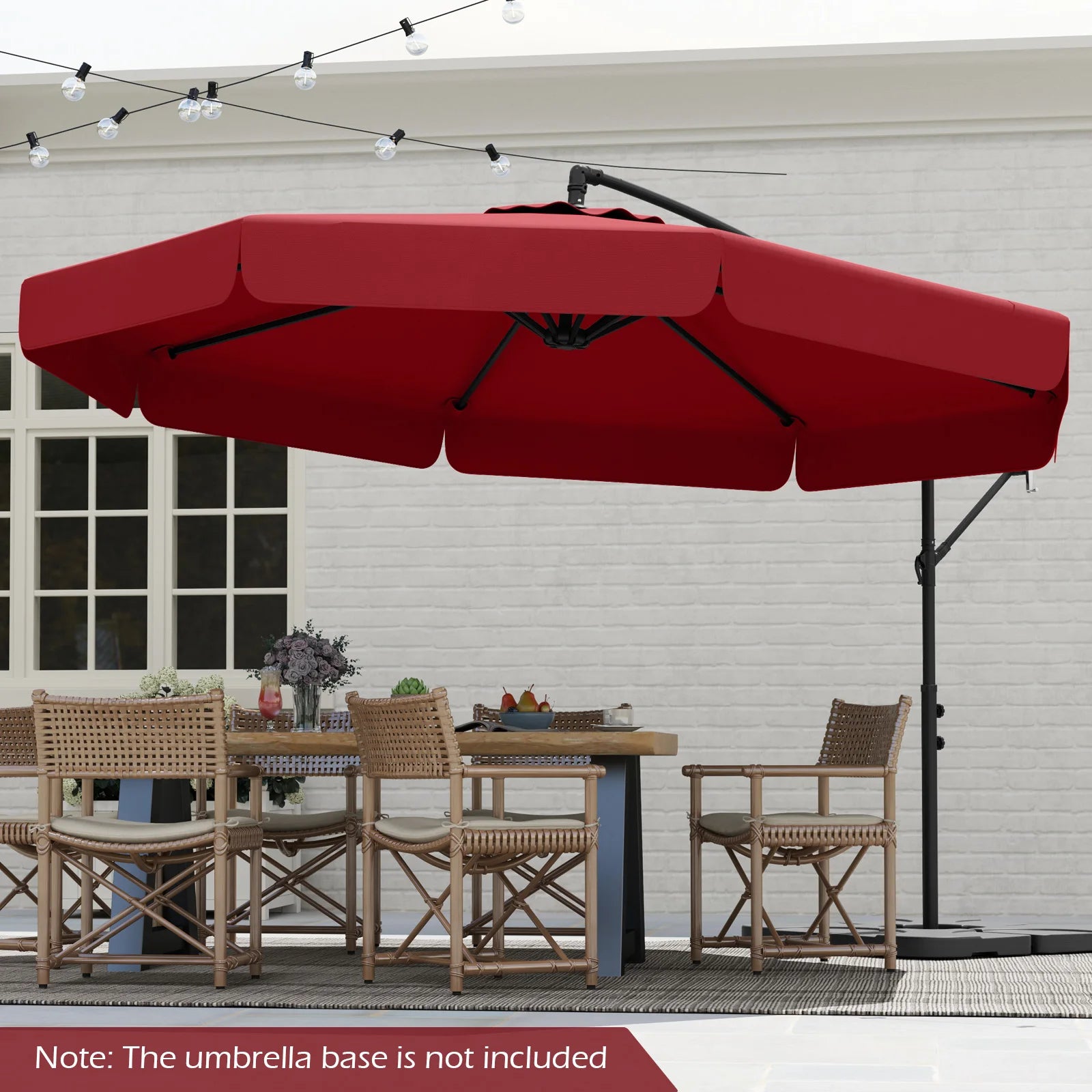 10 ft Offset Hanging Patio Umbrella with Cover