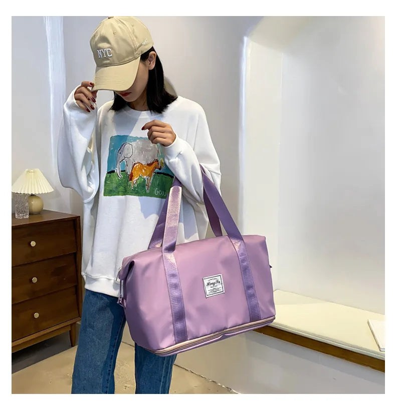 UNIXINU Carry On Travel Duffle Bag Nylon Waterproof Sports Gym Tote Bags for Women Large Capacity Storage Luggage Handbag