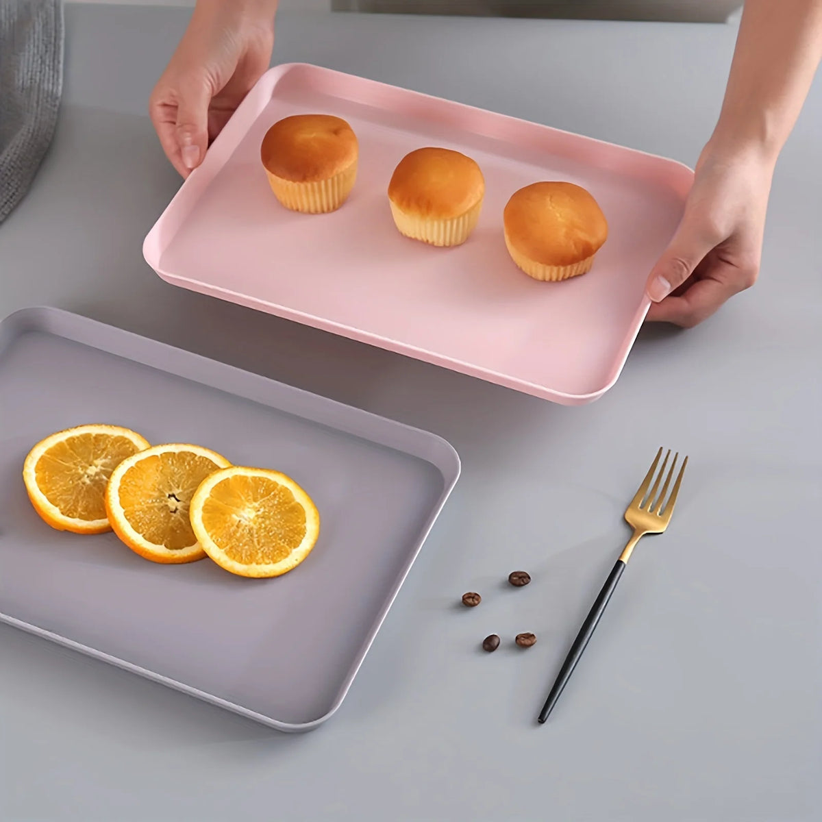 Rectangular Plastic Serving Tray, Small or Large