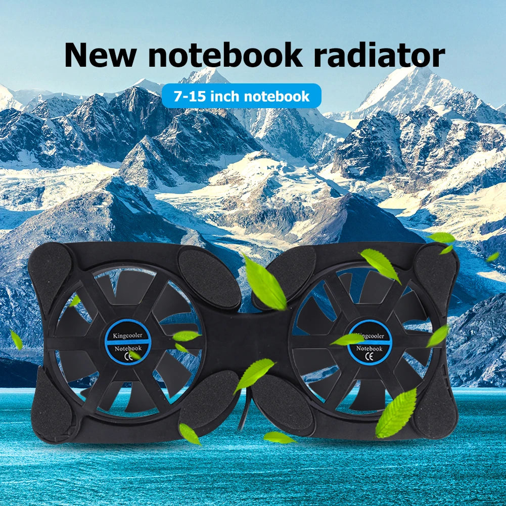 Foldable USB Dual-Fan Laptop Cooler