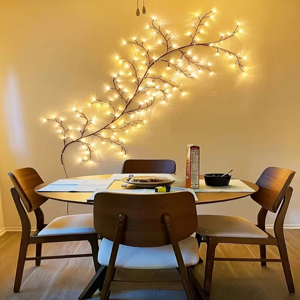 Luzes LED USB em forma de trepadeira de salgueiro, 48–96 LEDs