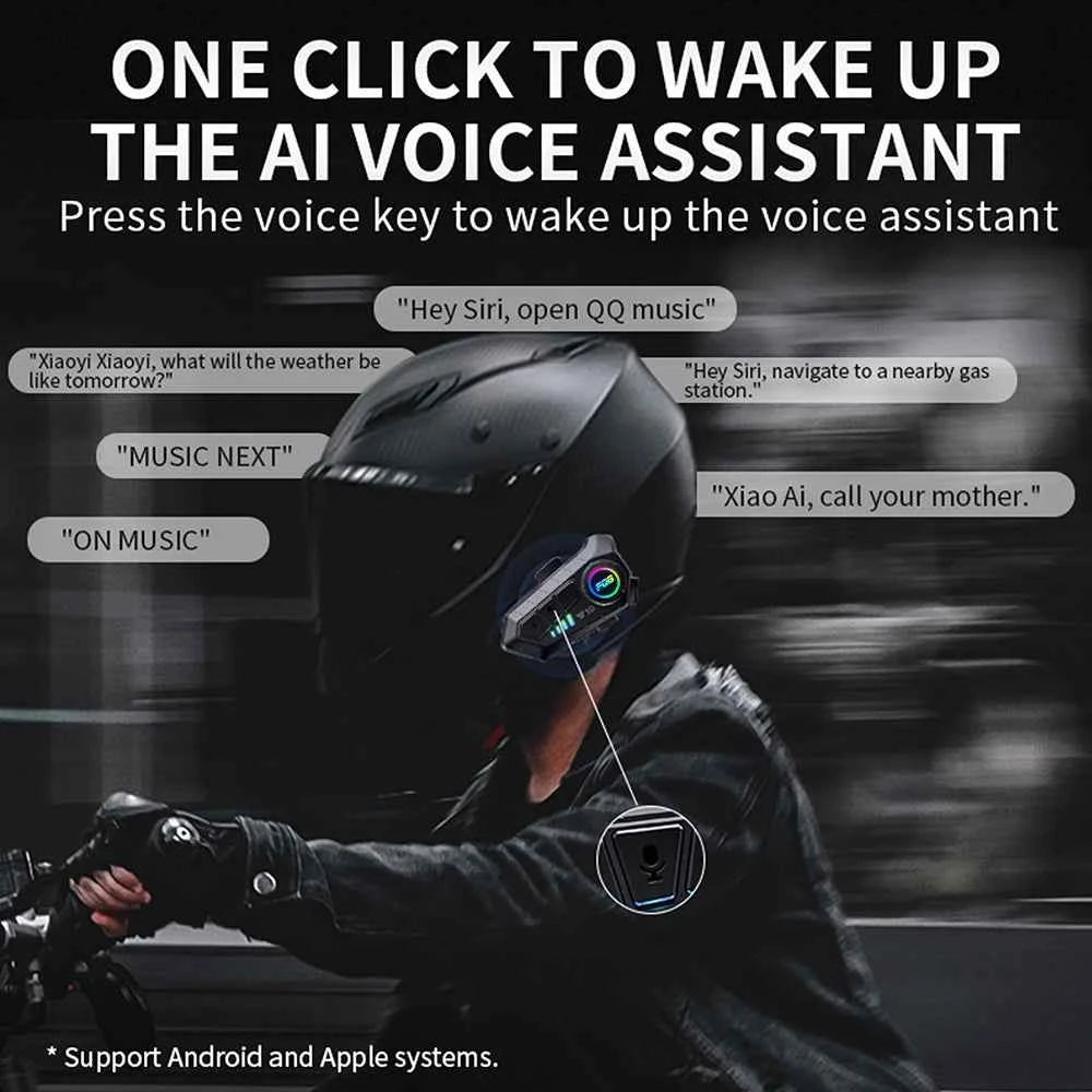 Bluetooth 5.3 Motorcycle Helmet Headset - Mic Options