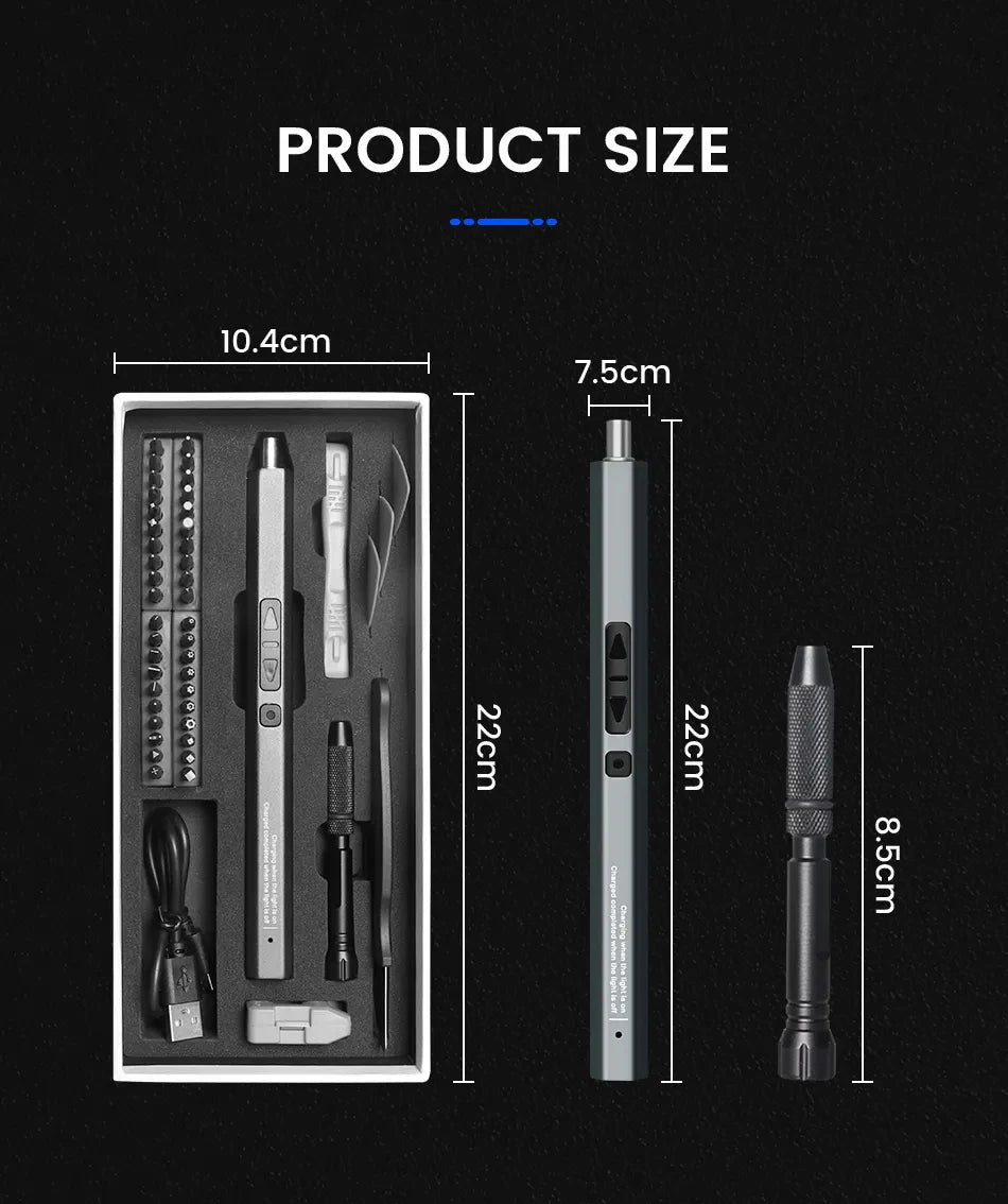 Cordless Electric Screwdriver Set 12/39/50 in 1 Precision Power Tool Magnetic Screw Driver Bit Fast Charging Repair Tool Kit