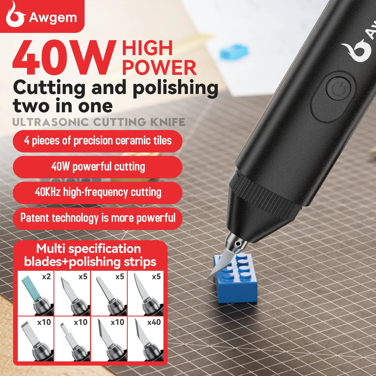 40kHz Handheld Ultrasonic Cutter Options