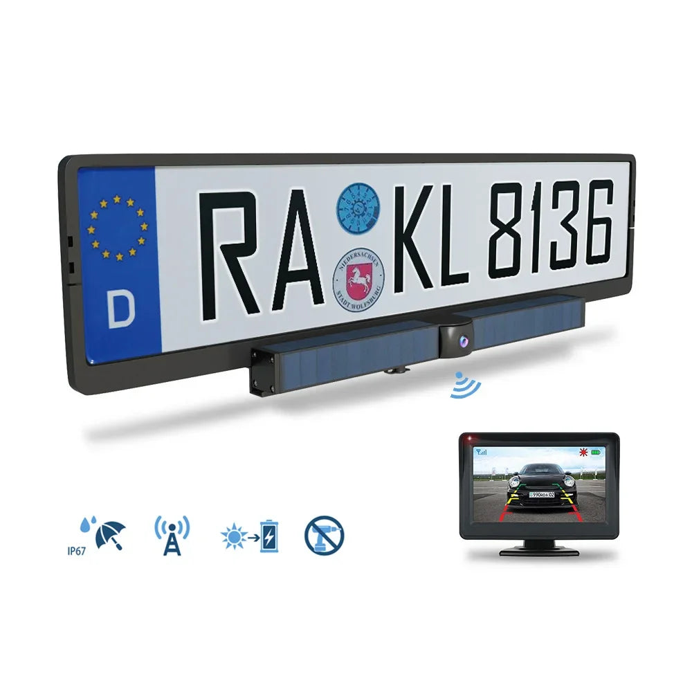 4.3 Inch Solar Vehicle Wireless Reverse Camera with 1080P Monitor