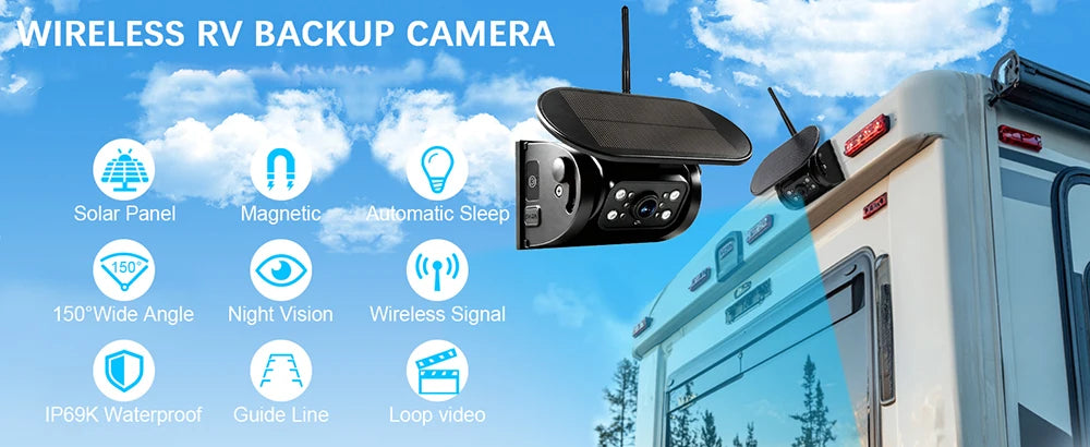 5G WiFi Truck Backup Camera 720P Night Vision for RV Bus Trailer