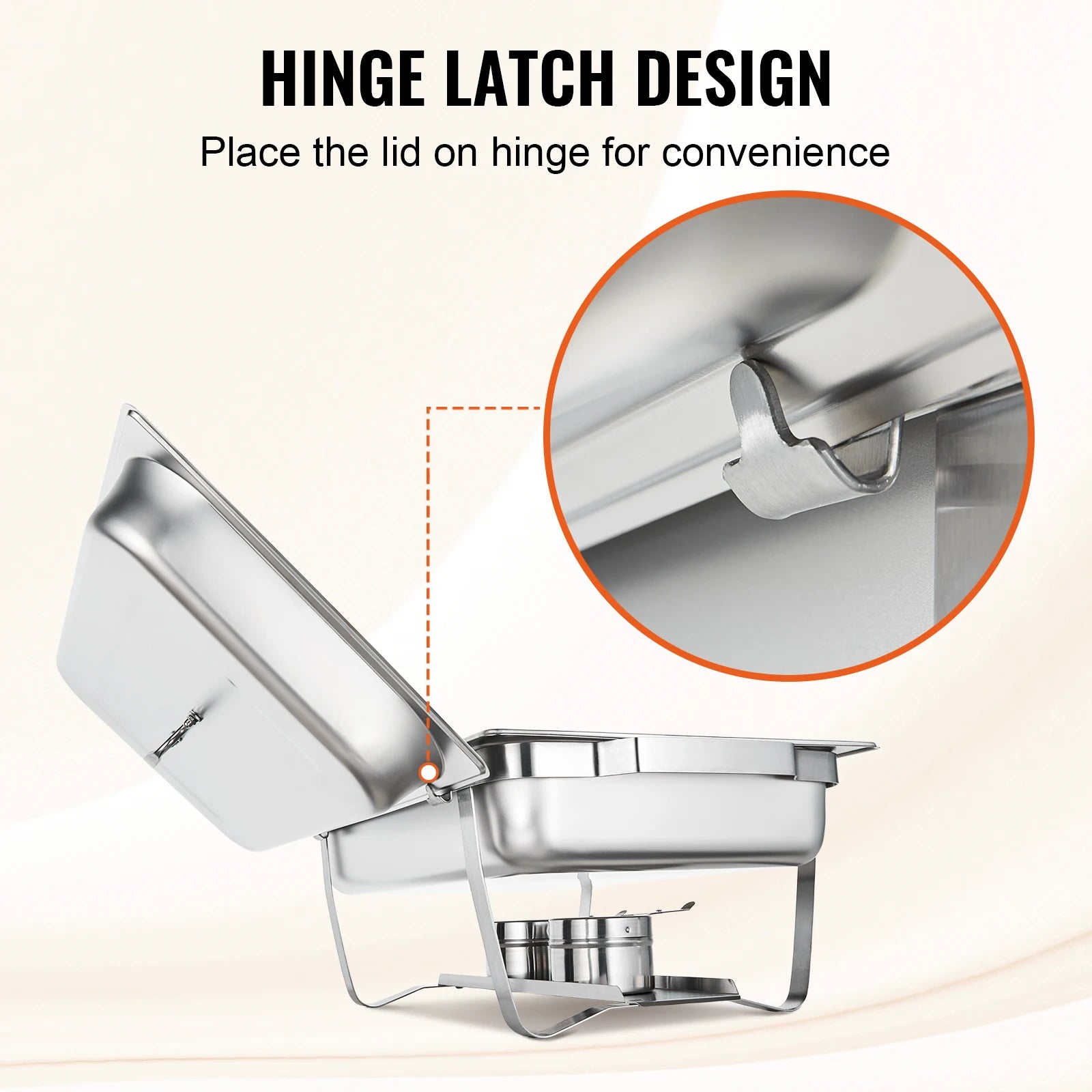 8QT Chafing Dish Buffet Set with Full Pans & Fuel Holders
