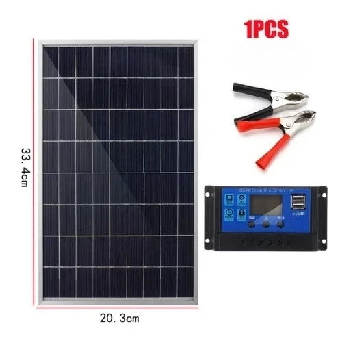 100A Solar Panel Kit Complete12V Polycrystalline Power Portable Outdoor Rechargeable Solar Cell Solar Generator for Home