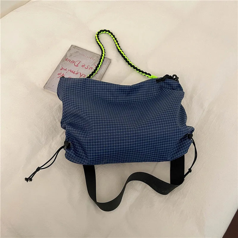 Borsa tote in poliestere a quadri per l’uso quotidiano