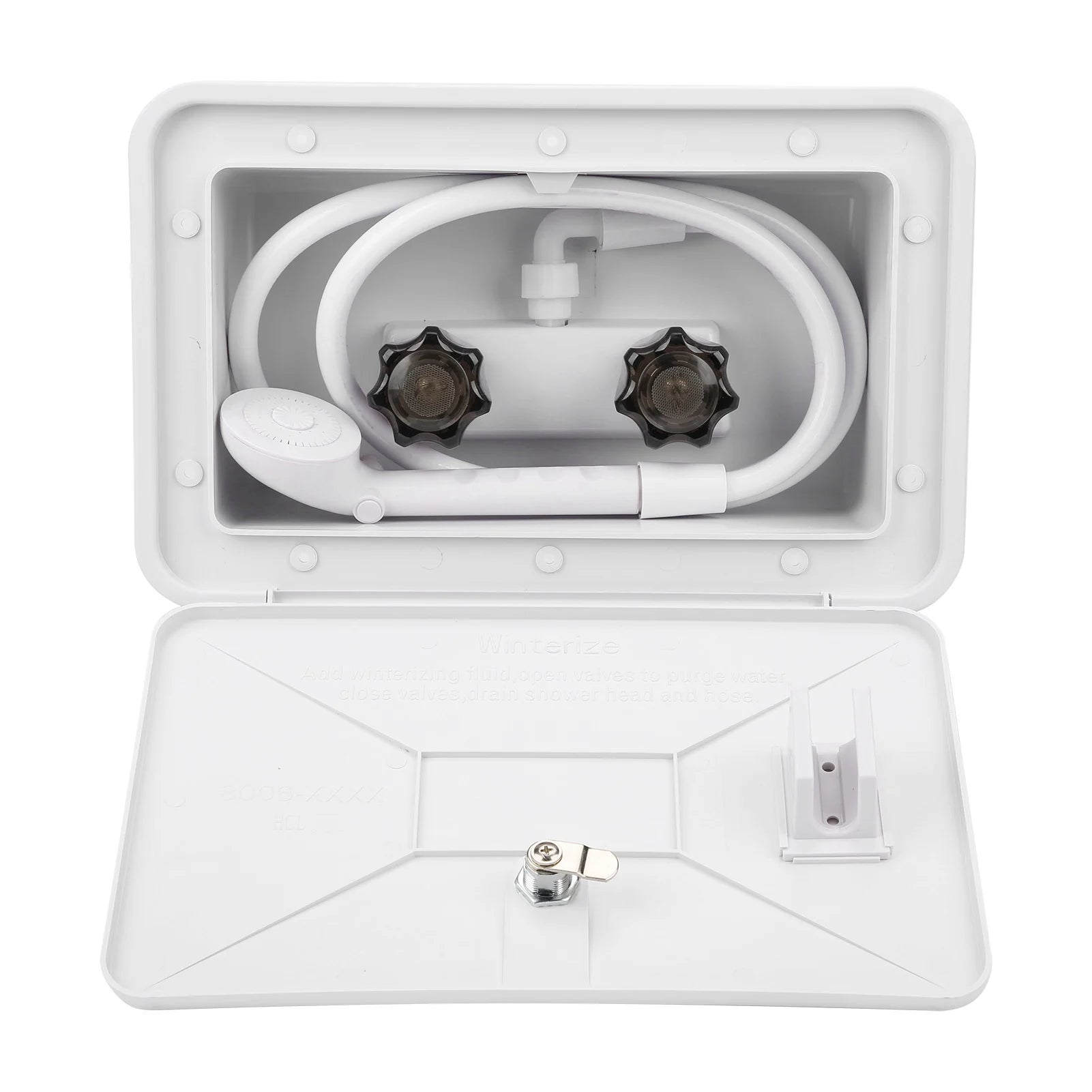 RV Exterior Shower Box Kit Outdoor Washing Kit With Lock For Boat Yacht Camper Motorhome
