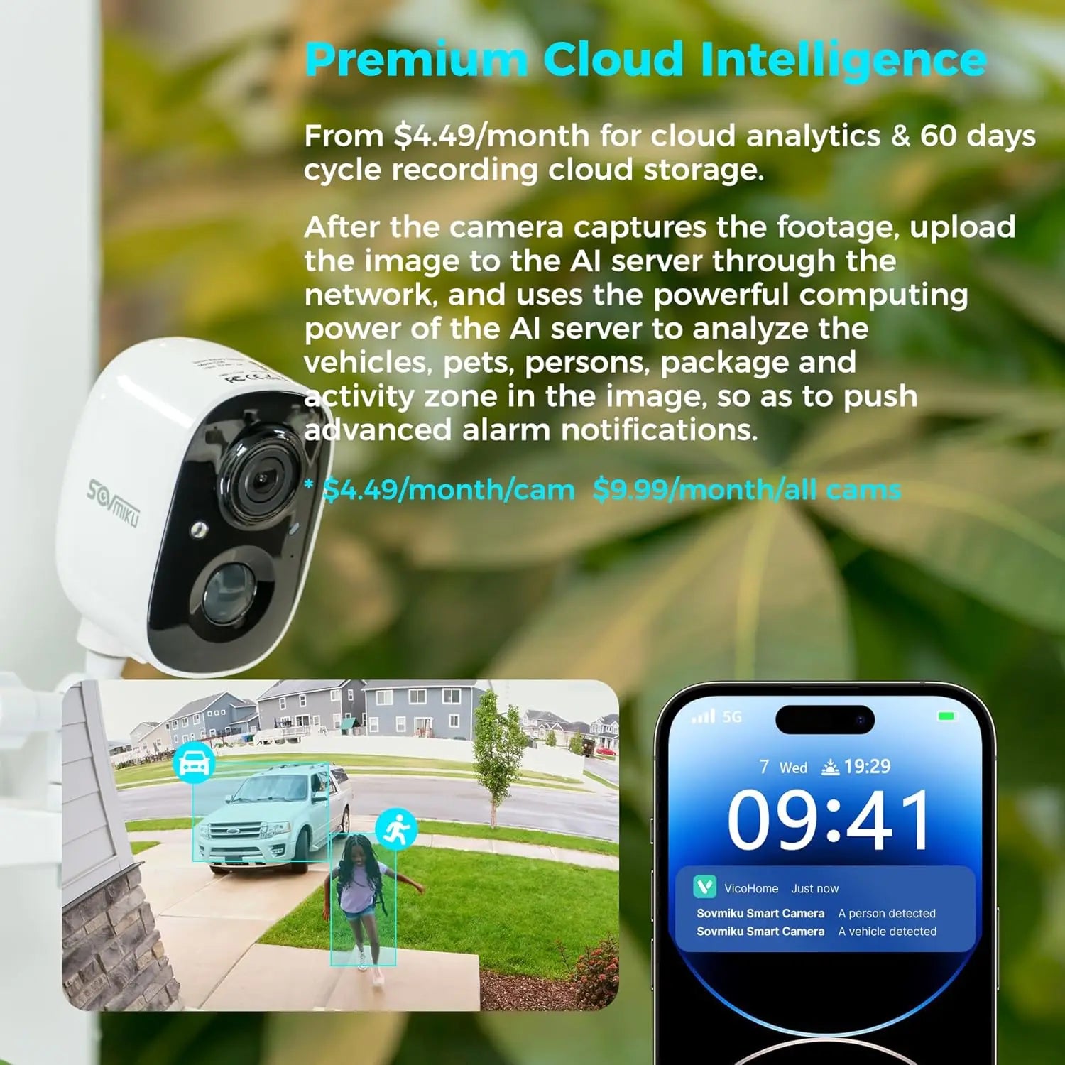 Wireless Security Camera 2K Night Vision PIR Motion Two-Way Audio