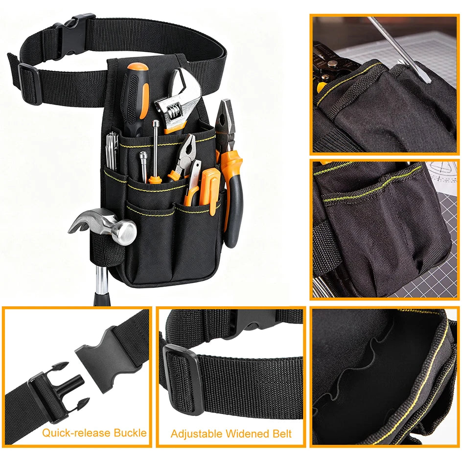 Oxford Fabric Tool Waist Pouch with Belt