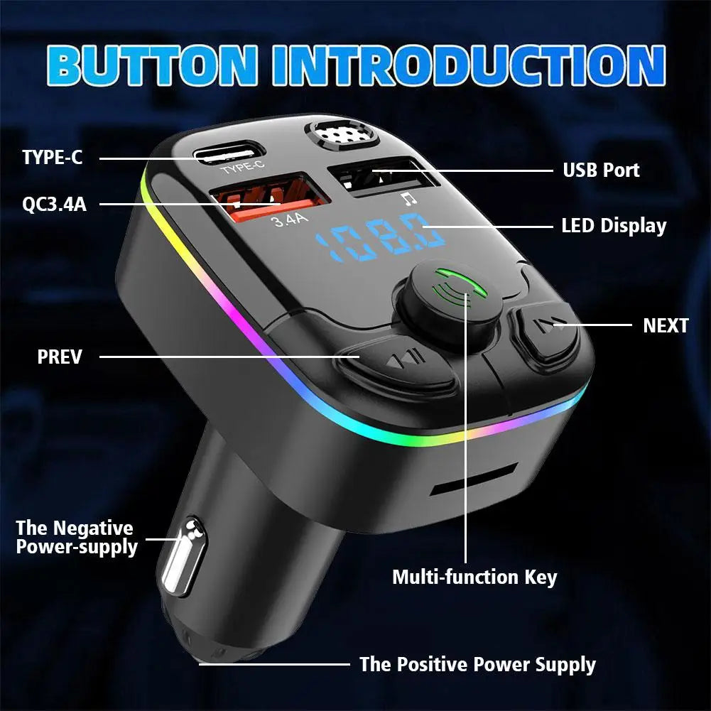Auton Bluetooth-FM-lähetin kahdella USB-liitännällä