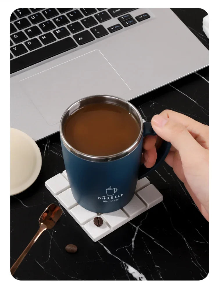 Portable Thermal Water Bottle 350ml Thermos Mug 304 Stainless Steel Coffee Cup with Handle Leak-Proof Vacuum Flask Insulated Cup