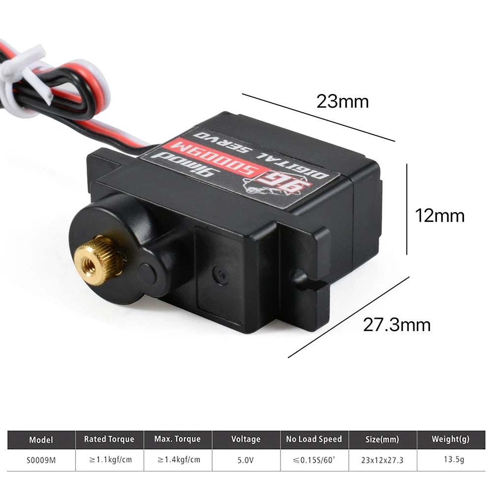 9imod Servo 9g 17g Digital Servo Motor High Speed Steering RC Servo Metal Gear Servo for 1/16 1/18 1/24 RC Car Boat Helicopter