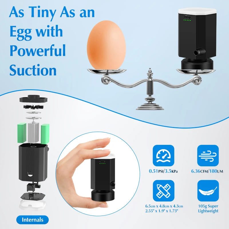 Cordless Electric Pump for Vacuum Storage Bags Travel Rechargable Air Pump for Space Saver Bag Various Clothes Luggage Seal Bags