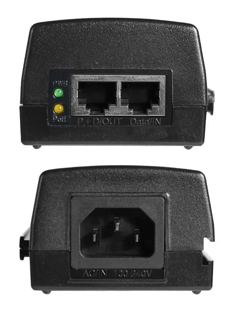 Injector PoE con opciones de energía y enchufe