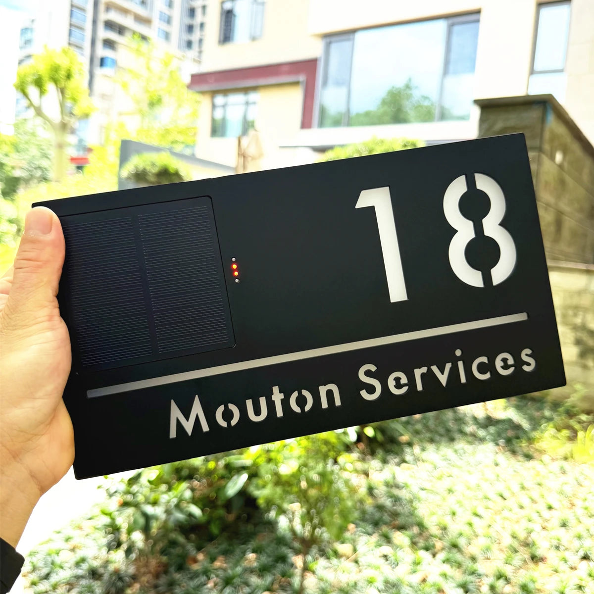 Customized Solar LED Acrylic House Number Sign for Front Door - Personalized Address Plate Dropshipping