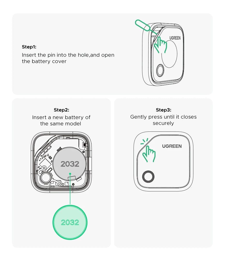 UGREEN Smart Bluetooth Tracker, Keys Finder Item Locator SmartTag Up to 2 Year Battery Phone Finder For Apple Find My (only IOS)