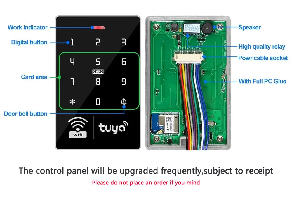 WiFi Tuya RFID přístupový ovladač IP68 S10