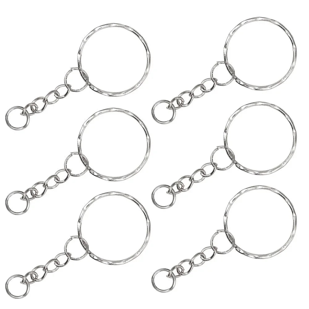 20/100pcs Metal Blank Keyring Keychain Split Rings Keyfob Key Rings Lobster Clasp Key Chain Key Pendant Stainless Steel Rings