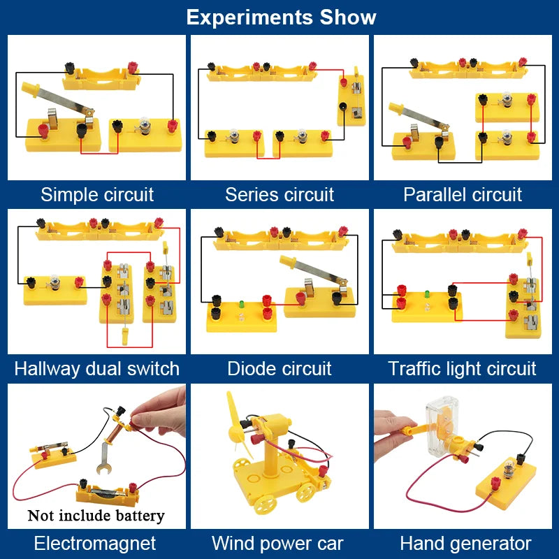Kit de experimentos de circuitos eléctricos - 9 actividades