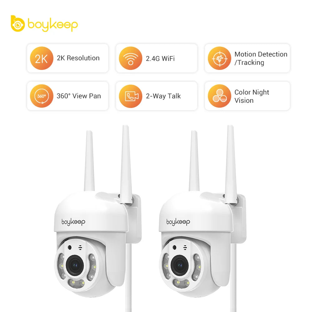 BoyKeep 3MP 2.4GHz WiFi Outdoor Home Security IP Smart Monitor Video Surveillance Camera Full Color Night Vision