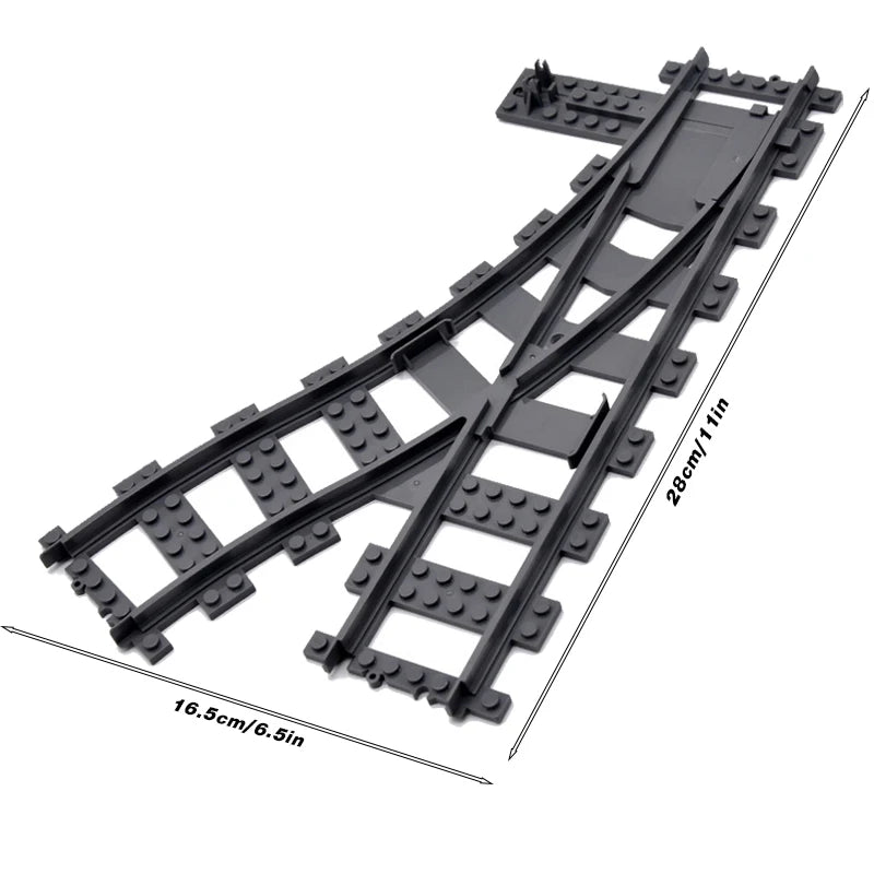 Plast togsporlayout-valg med krysseelementer
