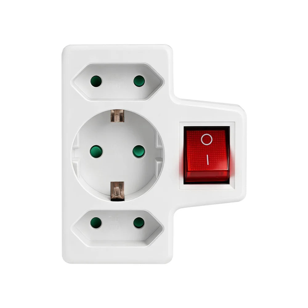 EU Multi-Socket Travel Adapter with Switch