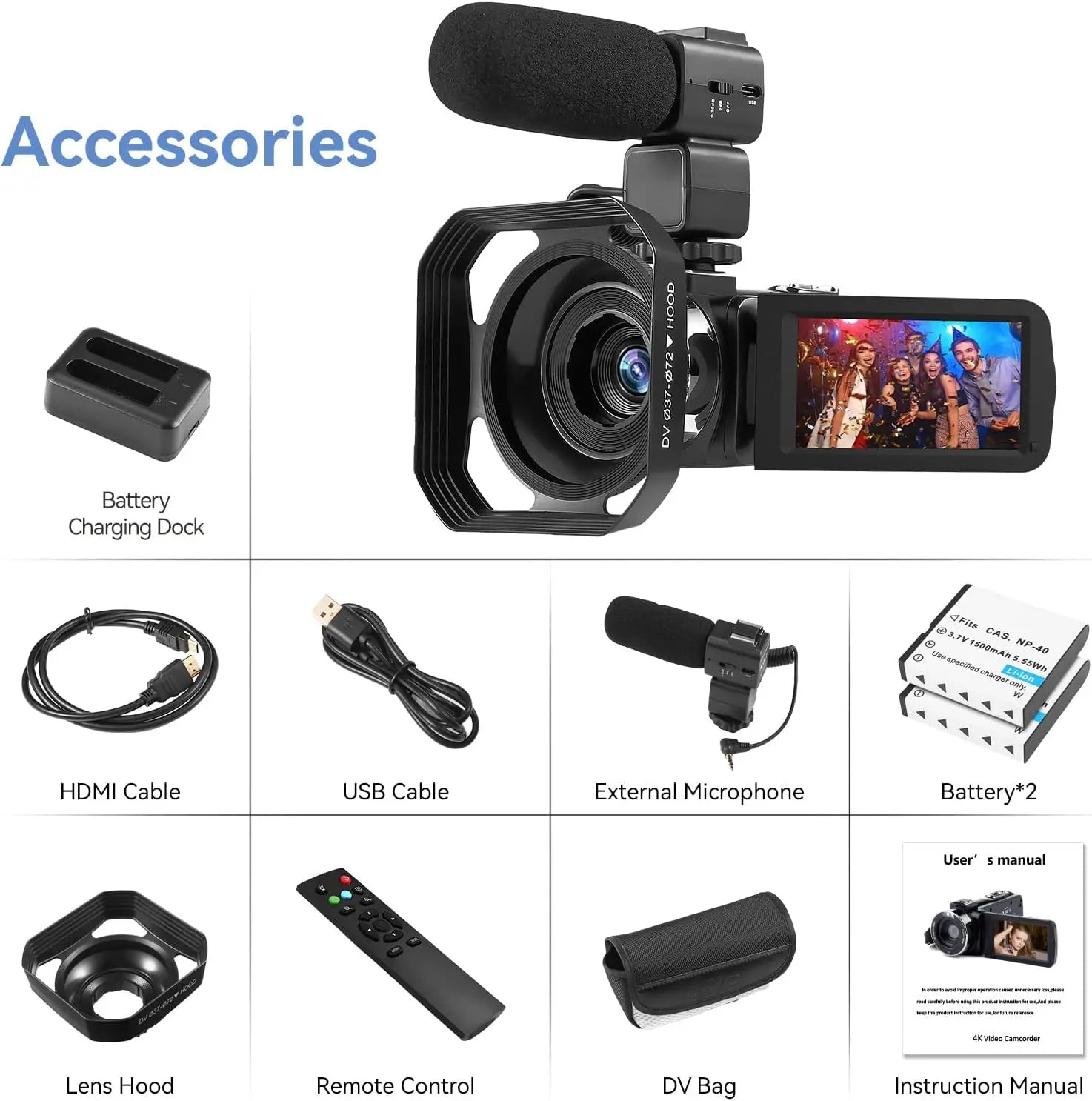 4K Video Camera Camcorder with 18X Zoom and 48MP Vlogging