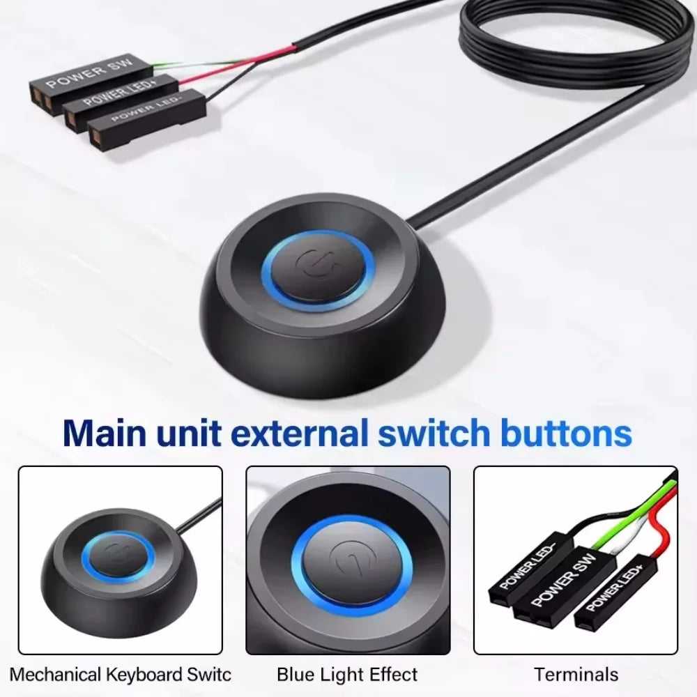 Cable externo para interruptor de encendido de placa base de PC con LED