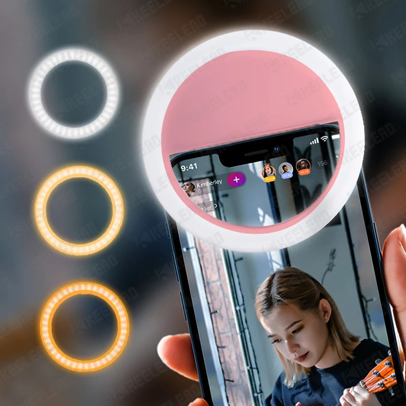 Rechargeable Clip-On Selfie Ring Light