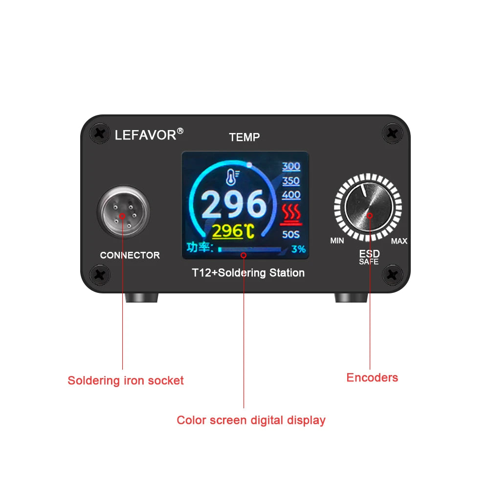 T12 75W Digital Soldering Iron StationTips Welding Rework Station temperature adjustable control microcontroller