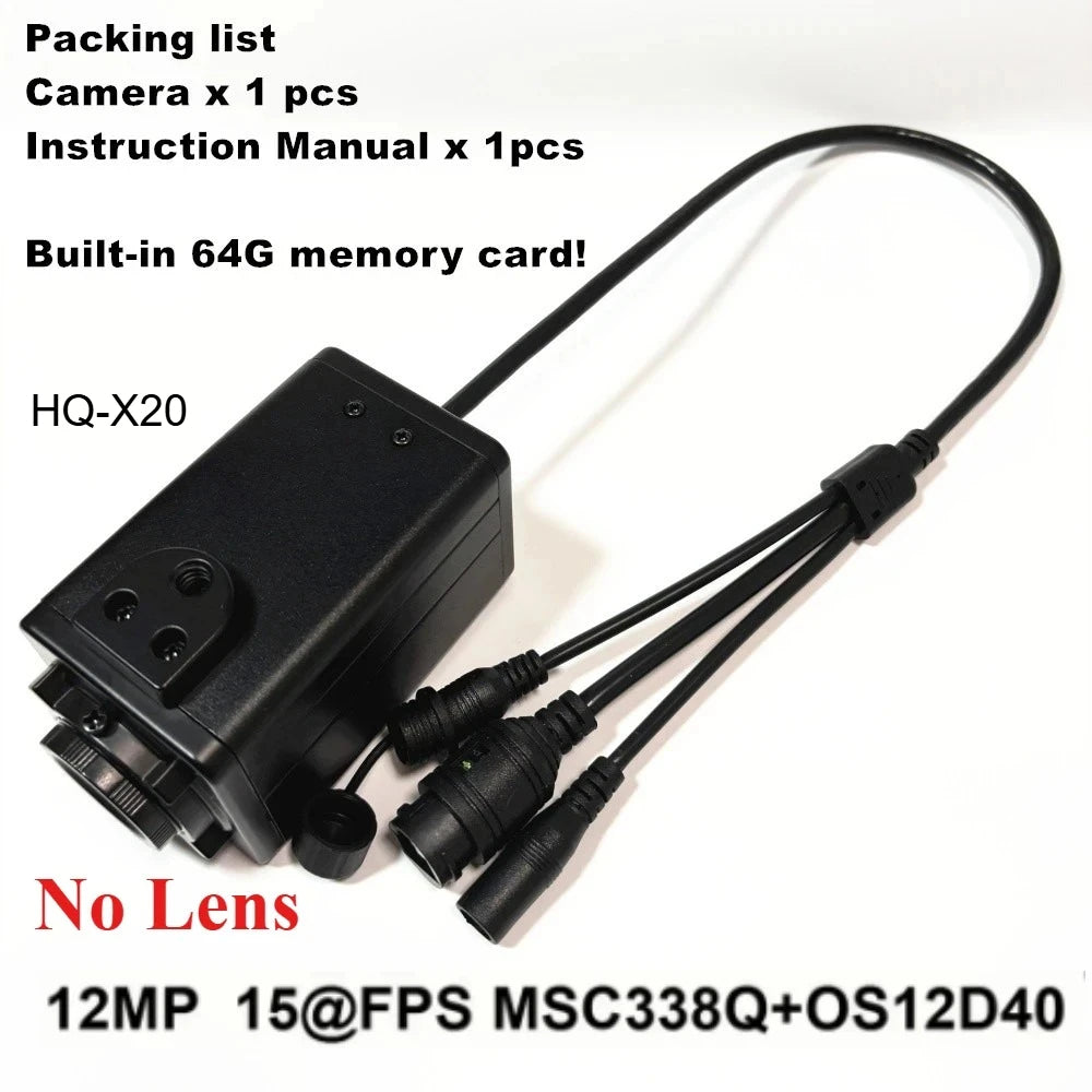 Câmara IP com Fio de 12MP, Lente 5-50mm e Cartão de 64G