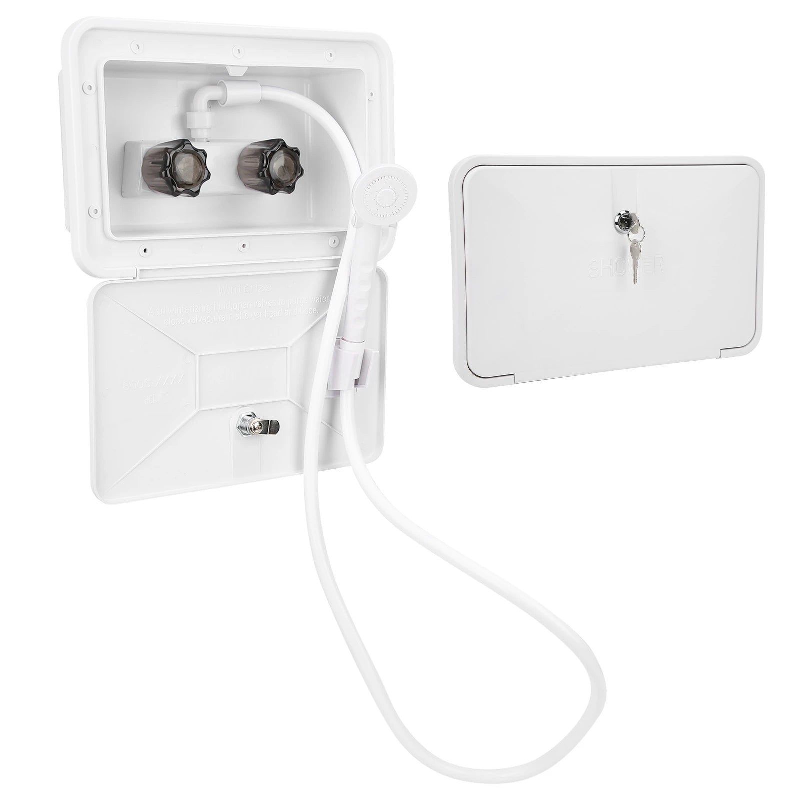 RV Exterior Shower Box Kit Outdoor Washing Kit With Lock For Boat Yacht Camper Motorhome
