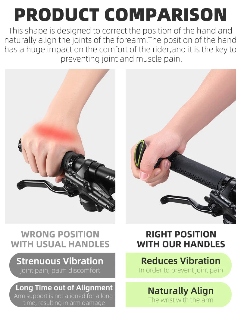 Extender ergonomici per manubrio bicicletta West Biking — coppia