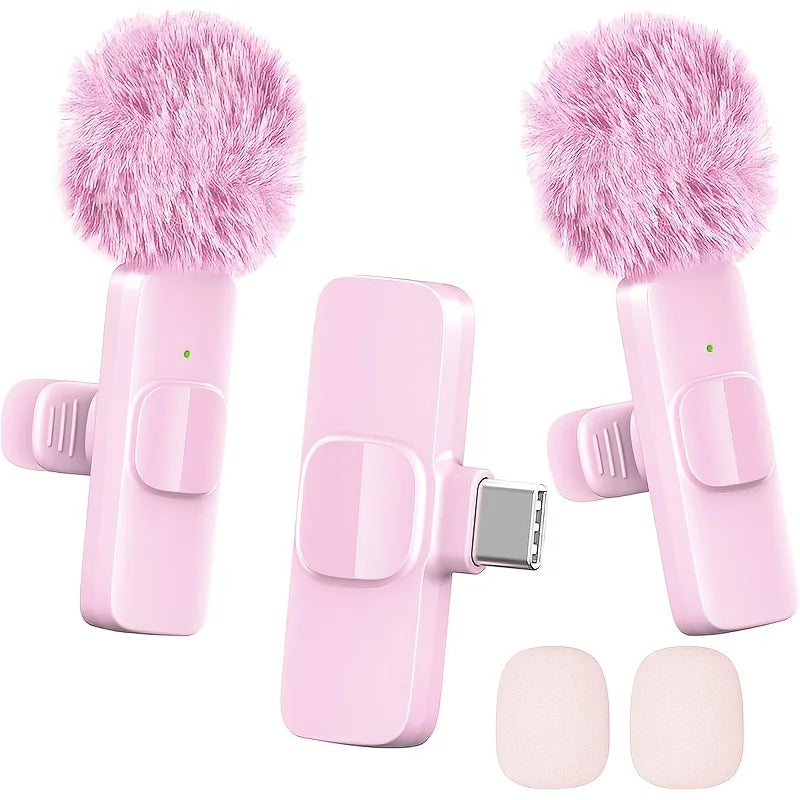 Trådløst lavalier-omvendt mikrofon mini slips støyreduksjon for iPhone 15/16/17 iPad Android Vlogging intervju - kompakt lydopptak