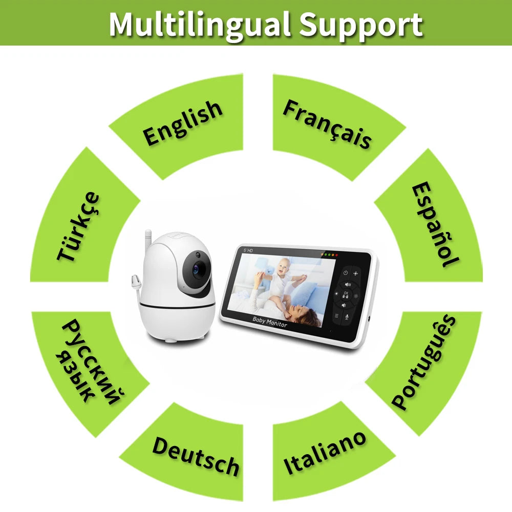 5-palcový HD video detský monitor so 4-násobným zoomom