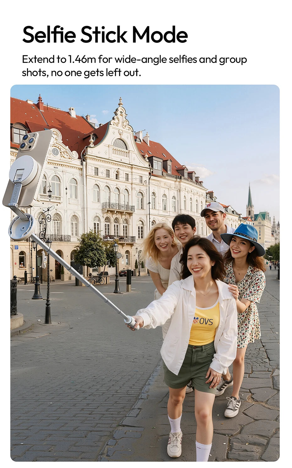 Ulanzi MT-85 MagSafe telefónny statív a selfie tyč 150 cm s diaľkovým ovládaním