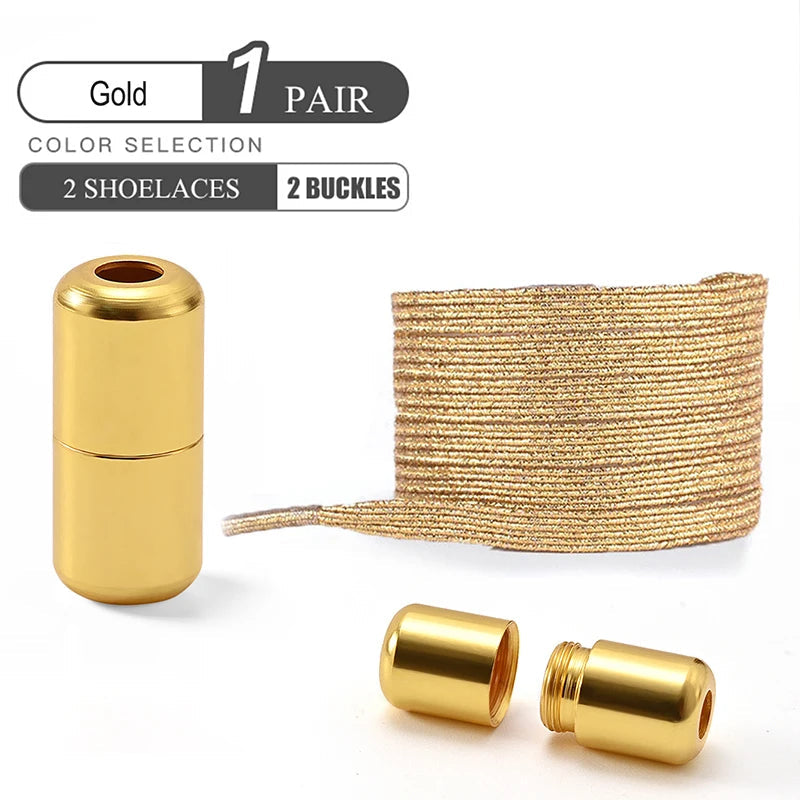 1Pair/2Pairs/4Pairs No Tie Shoe Laces Colorful Buckle Shoelaces Pearl Light Colorful Fashion Without Ties Elastic Laces Sneaker