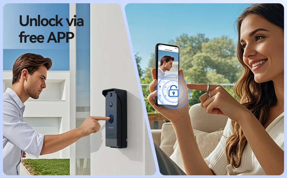 TMEZON R10-L10 Solar Powered Wireless WiFi Video Door Phone,1080P Intercom System,7'' Color Touch Monitor,Video Doorbell Peephole with Solar Panel,PIR Motion Detection,Remote Unlocking,2.5/5G WiFi